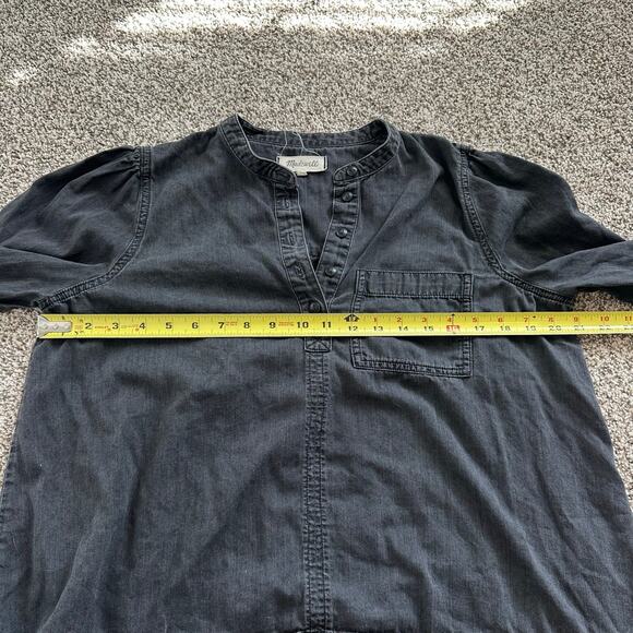 Madewell charcoal gray long sleeve half-button top size M - Picture 9 of 10